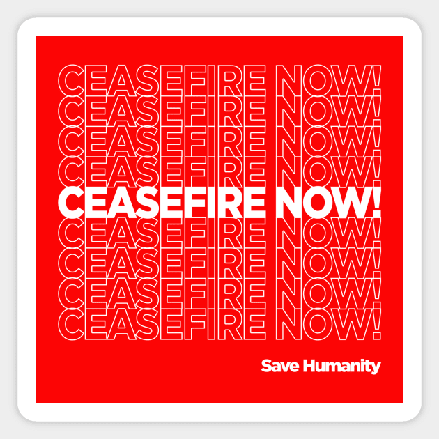 CEASEFIRE NOW! Sticker by Gemini Chronicles